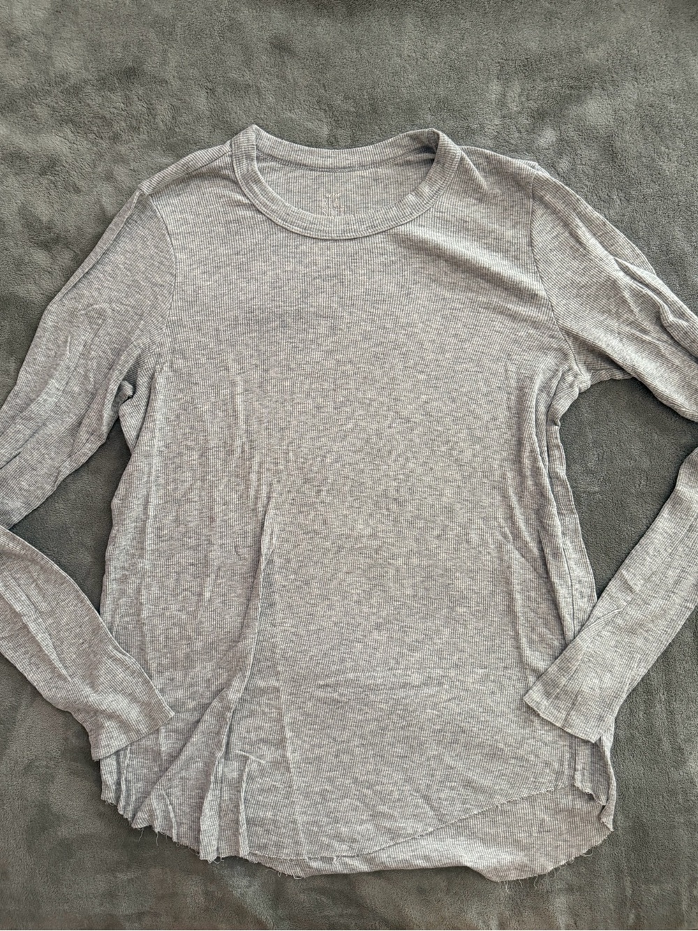 aerie Heather Gray Long-Sleeve Crewneck Top